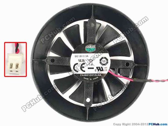 86395 Cooler Master FA06010H12LNA Server - Round Fan dia78x78x11, w60x2x2, 12V 0.3A 0.45A Cooler Master FA06010H12LNA Server - Round Fan 