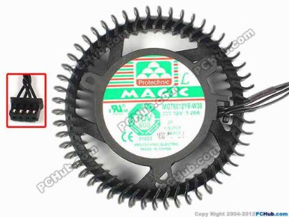 86398 Protechnic Magic MGT6012YR-W38 Server - Round Fan MGT6012YR-W38, dia65x65x25, w60x4x4, 12V 1.20A Protechnic Magic MGT6012YR-W38 Server - Round Fan 
