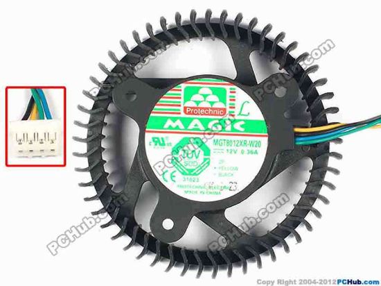 86399 Protechnic Magic MGT8012XR-W20 Server - Round Fan MGT8012XR-W20, dia72x72x22, w100x4x4, 12V 0.36A Protechnic Magic MGT8012XR-W20 Server - Round Fan 