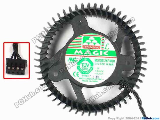86400 Protechnic Magic MGT8012XF-W20 Server - Round Fan MGT8012XF-W20, dia72x72x22, w85x4x4, 12V 0.36A Protechnic Magic MGT8012XF-W20 Server - Round Fan 