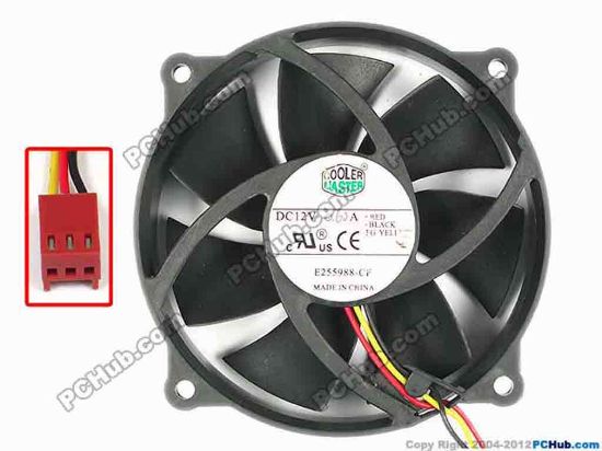 86403 Cooler Master A9225-26RB-3AN-C1 Server - Round Fan DF0922512RFUN, E255988-CF, dia95x95x25, w195x3x3, Cooler Master A9225-26RB-3AN-C1 Server - Round Fan