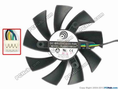 86437 Power Logic PLA09215B12H Server - Frameless / GPU Fan DC 12V 0.55A, 87x87x15mm Power Logic PLA09215B12H Server - Frameless / GPU Fan