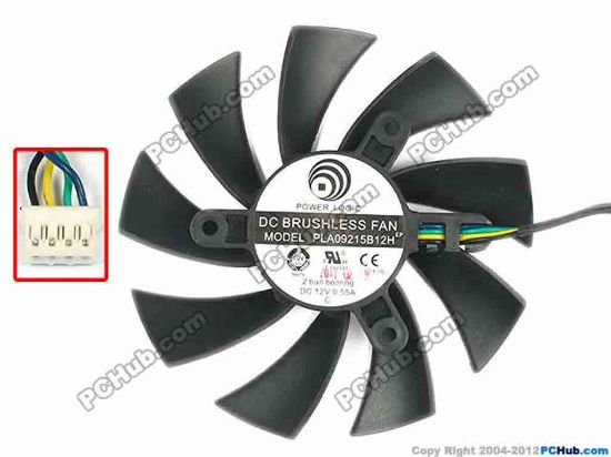 86437 Power Logic PLA09215B12H Server - Frameless / GPU Fan DC 12V 0.55A, 87x87x15mm Power Logic PLA09215B12H Server - Frameless / GPU Fan