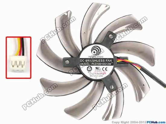 86438 Power Logic PLD10010S12M Server - Frameless / GPU Fan PLD10010S12M, dia95x95x12, w50x3x3, 12V 0.20A Power Logic PLD10010S12M Server - Frameless / GPU Fan 