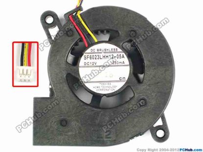 86441 Toshiba SF6023LHH12-05A Server - Blower Fan SF6023LHH12-05A, bw60x60x23, 370x4x4, 12V 250MA Toshiba SF6023LHH12-05A Server - Blower Fan 
