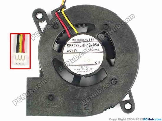 86441 Toshiba SF6023LHH12-05A Server - Blower Fan SF6023LHH12-05A, bw60x60x23, 370x4x4, 12V 250MA Toshiba SF6023LHH12-05A Server - Blower Fan 