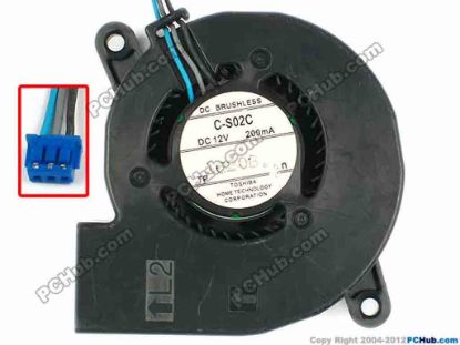 86442 Toshiba C-S02C Server - Blower Fan C-S02C, bw60x60x23, w240x4x4, 12V 200MA Toshiba C-S02C Server - Blower Fan 