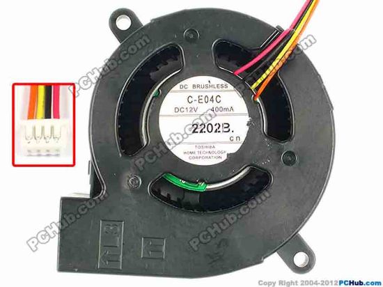 86444 Toshiba C-E04C Server - Blower Fan C-E04C, bw65x62x40, w100x4x4, 12V 400MA Toshiba C-E04C Server - Blower Fan 