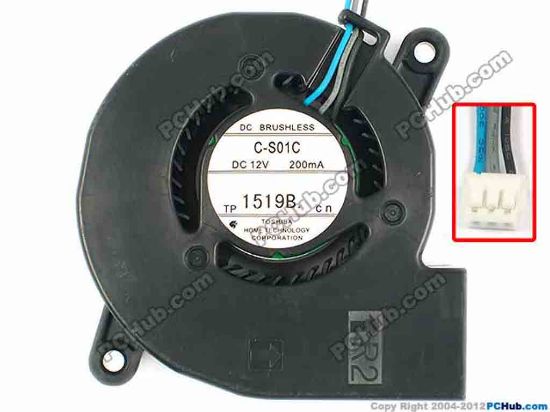 86447 Toshiba C-S01C Server - Blower Fan C-S01C, bw60x60x23, w235x3x3, 12V 200MA Toshiba C-S01C Server - Blower Fan 