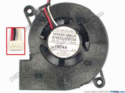 86449 Toshiba SF6023LH12-03A Server - Blower Fan SF6023LH12-03A, bw60x58x23, w235x3x4, 12V 170MA Toshiba SF6023LH12-03A Server - Blower Fan