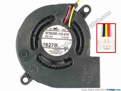 86466 Toshiba SF5020RH12-01E Server - Blower Fan bw50x50x20, w135x3x3, 12V 210MA Toshiba SF5020RH12-01E Server - Blower Fan 