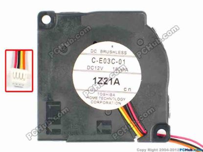 86468 Toshiba C-E03C-01 Server - Blower Fan bw45x45x10, w160x4x4, 12V 180MA Toshiba C-E03C-01 Server - Blower Fan 
