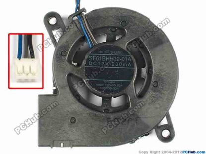 86485 Toshiba SF61BHH12-01A Server - Blower Fan bw60x58x18, w250x3x3, 12V 230MA Toshiba SF61BHH12-01A Server - Blower Fan