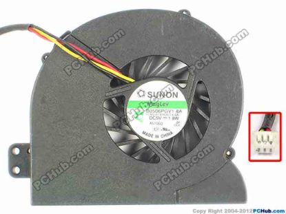 86560 SUNON B0506PGV1-8A Cooling Fan  11.MS.V1.B1636.F.X.GN, w30x3x3, 5V 1.8W, Bare, W/O SUNON B0506PGV1-8A Cooling Fan  