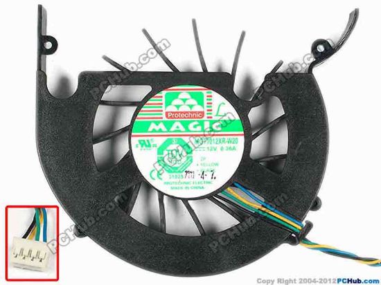 86588 Protechnic Magic MGT7012XR-W20 Server - Round Fan dia92x78x12, w60x4x4, 12V 0.36A Protechnic Magic MGT7012XR-W20 Server - Round Fan 