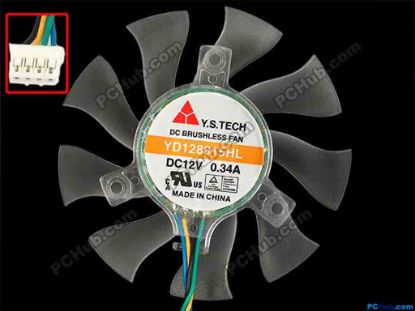 86595 Y.S TECH YD128015HL Server - Frameless / GPU Fan Dia74x74x15, w150x4x4, 12V 0.34A Y.S TECH YD128015HL Server - Frameless / GPU Fan 