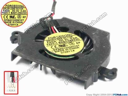 86631 Forcecon DFS401505M10T Cooling Fan   F92V-1, w25x3x4, 5V 0.4A, Bare Forcecon DFS401505M10T Cooling Fan  