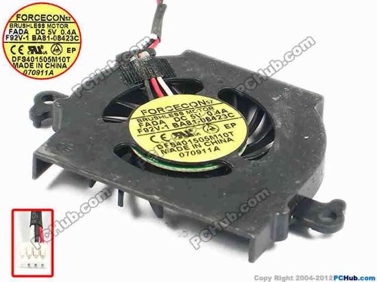 86631 Forcecon DFS401505M10T Cooling Fan   F92V-1, w25x3x4, 5V 0.4A, Bare Forcecon DFS401505M10T Cooling Fan  