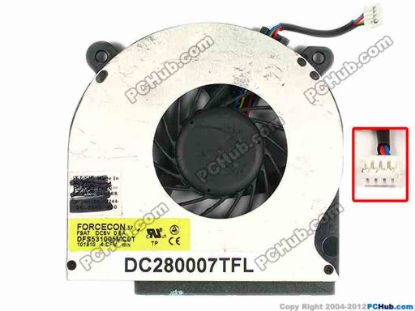 86690 Forcecon DFS531005MC0T Cooling Fan  F9A7, w25x4x4, 5V 0.5A, Bare fan Forcecon DFS531005MC0T Cooling Fan  