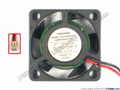 86698 Toshiba D25M05P-1 Cooling Fan  sq25x10, w50x2x2, 5V 0.07A Toshiba D25M05P-1 Cooling Fan  