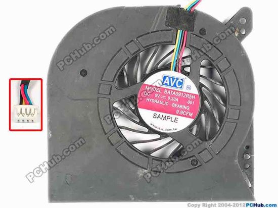 86703 AVC BATA0912R5H Cooling Fan  -001, w45x4x4, 5V 0.30A, without cover AVC BATA0912R5H Cooling Fan  