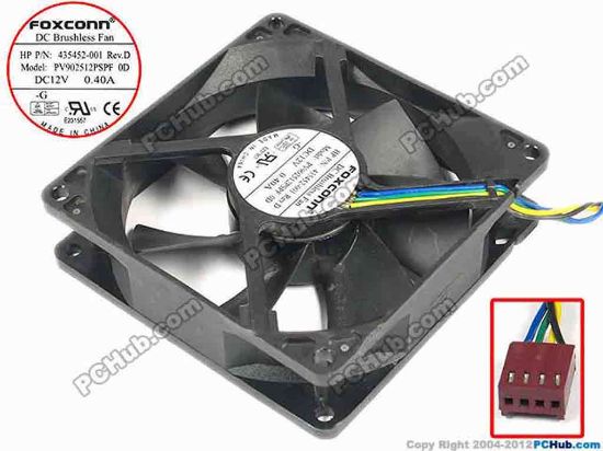 86750 Foxconn PV902512PSPF Server - Square Fan sq92x25, w175x4x4, 12V 0.40A Foxconn PV902512PSPF Server - Square Fan 