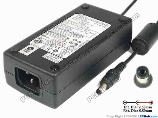 86753 HJC HASU05F AC Adapter 5V-12V 12V 3.5A, 5.5/2.5mm, C14 HJC HASU05F AC Adapter 5V-12V <span id="ctl00_ContentPlaceHolder1_ItemDesc1_lblItemDescription" class="span11">
<p><span id="ctl00_ContentPlaceHolder1_ItemDesc1_lblItemDescription">Model: HASU05F <br />
<br />
INPUT: 100-240V~ 1.8A, 50-60Hz<br />
OUTPUT: 12V 3.5A 42W<br />
Connecter size: Int. Diameter:  2.50mm    <br />
                       Ext. Diameter:  5.50mm                       </span></p>
<p>Dimension: 118 x 58 x 36 mm</p>
<p>*Please take note, 3 wire IEC C13 AC <a href="http://www.pchub.com/uph/category/356-0-0-1-2/Laptop-Spare-Part.html"><font color="#810081">power cord</font></a> not included.</p></span>