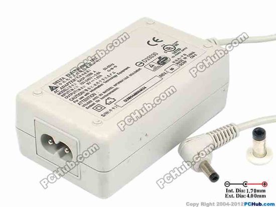 86775 Delta Electronics EADP-15BB A AC Adapter 5V-12V 9V 1.67A, (1.7/4.0mm), 3-Prong Delta Electronics EADP-15BB A AC Adapter 5V-12V <span id="ctl00_ContentPlaceHolder1_ItemDesc1_lblItemDescription" class="span11">
<div>Model: EADP-15BB A</div>
<div><br />
</div>
<div>INPUT: 100-240V~0.8A, 50-60Hz </div>
<div>OUTPUT: 9V 1.67A 15W</div>
<div>Connecter size: Int. Diameter: 1.70mm </div>
<div>Ext. Diameter: 4.00mm</div>
<div><br />
</div>
<div>Dimensions: 85 X 50 X 32 mm</div>
<div><br />
</div>
<div>*Please take note, 2 wire AC power cord not included.</div></span>
