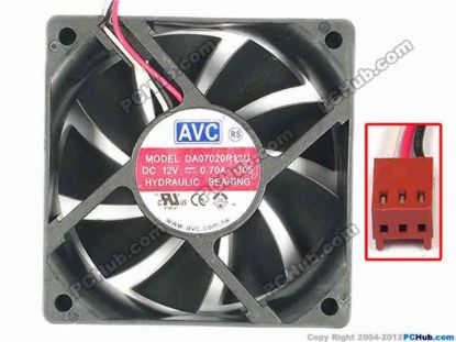 86798 AVC DA07020R12H Server - Square Fan -105, sq70x70x20, w140x3x3, 12V 0.70A AVC DA07020R12H Server - Square Fan 