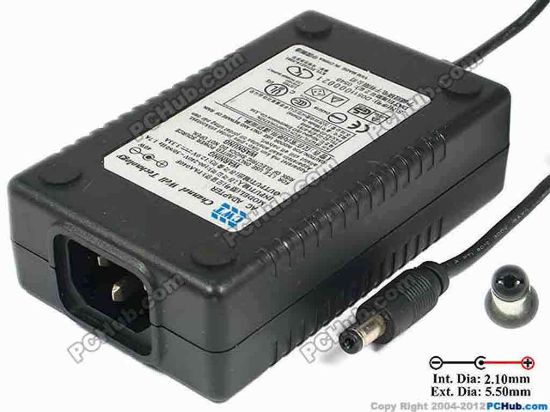 86807 Other Brands CWT AC Adapter 5V-12V 12V 3.33A, 5.5/2.1mm, C14 Other Brands CWT AC Adapter 5V-12V <span id="ctl00_ContentPlaceHolder1_ItemDesc1_lblItemDescription" class="span11">
<p><span id="ctl00_ContentPlaceHolder1_ItemDesc1_lblItemDescription">Model: PAA040F<br />
<br />
INPUT: 100-240V~ 1.5A, 50-60Hz <br />
OUTPUT: 12V 3.33A 40W<br />
Connecter size: Int. Diameter: 2.10mm    <br />
                       Ext. Diameter:  5.50mm<br />
</span></p>
<p>Dimension: 107 x 64 x 31 mm</p>
<div>
<p>*Please take note, 3 wire (IEC C13) AC <a href="http://www.pchub.com/uph/category/356-0-0-1-2/Laptop-Spare-Part.html"><font color="#810081">power cord</font></a> not included.</p></div></span>