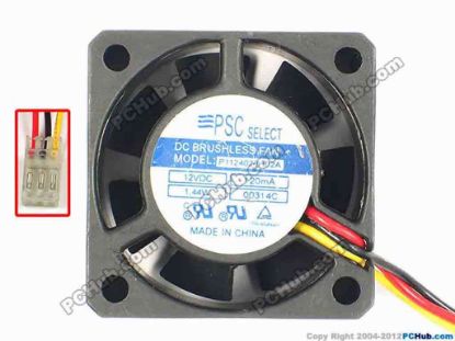 86809 PSC Select P1124020HB2A  Server - Square Fan sq40x40x20, w75x3x3, 12V 1.44W PSC Select P1124020HB2A  Server - Square Fan