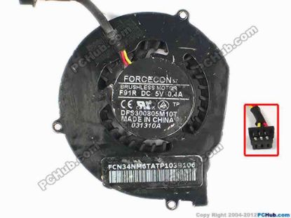 86821 Forcecon DFS300805M10T Cooling Fan  F91R, w20x3x3, 5V 0.40A, Bare fan Forcecon DFS300805M10T Cooling Fan  