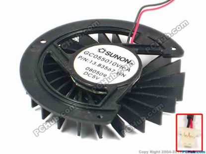 86840 SUNON GC055010VH-A Cooling Fan  13.B3567.GN, w55x2x2, 5V Bare fan SUNON GC055010VH-A Cooling Fan  
