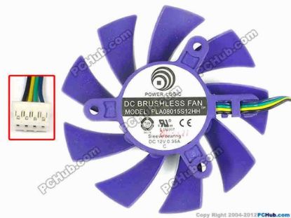 86847 Power Logic PLA08015S12HH Server - Frameless / GPU Fan dia75x75x15, w115x4x4, 12V 0.35A, Purple Power Logic PLA08015S12HH Server - Frameless / GPU Fan 