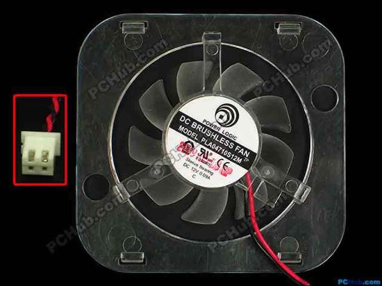 86852 Power Logic PLA04710S12M Server - Square Fan sq60x58x10, w95x2x2, 12V 0.09A, Light White Power Logic PLA04710S12M Server - Square Fan 