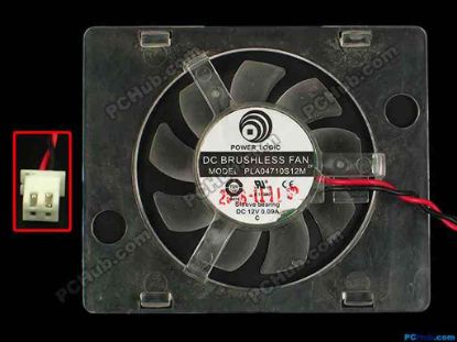 86853 Power Logic PLA04710S12M Server - Square Fan sq60x50x10, w100x2x2, 12V 0.09A Power Logic PLA04710S12M Server - Square Fan 