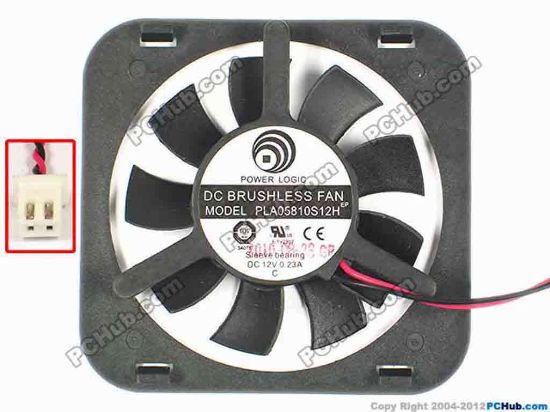 86854 Power Logic PLA05810S12H Server - Square Fan sq60x58x10, w95x2x2, 12V 0.23A Power Logic PLA05810S12H Server - Square Fan 