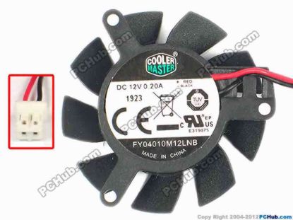 86862 Cooler Master FY04010M12LNB Server - Frameless / GPU Fan 12V 0.20A, W80x2x2, D36xC31, Black Cooler Master FY04010M12LNB Server - Frameless / GPU Fan 