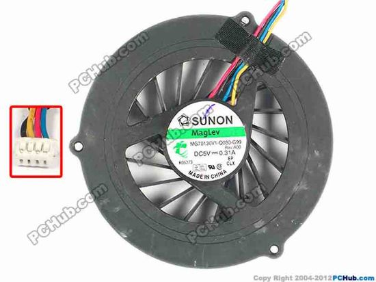 86864 SUNON MG70130V1-Q030-G99 Cooling Fan  w45x4x4, 5V 0.31A, Bare fan SUNON MG70130V1-Q030-G99 Cooling Fan  