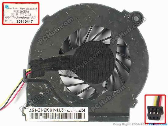 86874 Kipo 055417R1S Cooling Fan  055417R1S, w35x3x3, 5V 0.40A, Bare fan Kipo 055417R1S Cooling Fan  