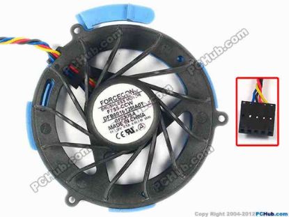 86876 Forcecon DFB601612MA0T Server - Round Fan F7S5-CCW, F608-CCW， dia65x65x20, w195x4x4, 12V 0.5A Forcecon DFB601612MA0T Server - Round Fan