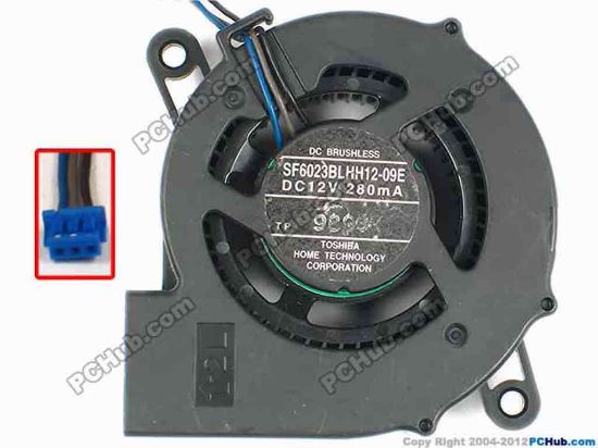 86914 Toshiba SF6023BLHH12-09E Server - Blower Fan bw60x60x23, w175x3x3, 12V 280MA Toshiba SF6023BLHH12-09E Server - Blower Fan 