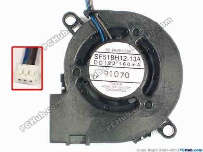 86915 Toshiba SF51BH12-13A Server - Blower Fan bw50x50x20, w220x3x3, 12V 160MA Toshiba SF51BH12-13A Server - Blower Fan 