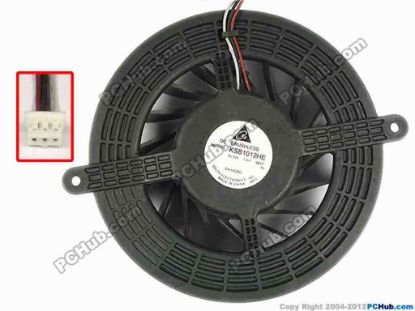 86938 Delta Electronics KSB1012HE Server - Round Fan -9E97, dia106x106x33, w160x3x3, 12V 1.30A Delta Electronics KSB1012HE Server - Round Fan 