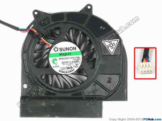 86943 SUNON MF60120V1-C070-G99 Cooling Fan  w40x4x4, 5V 0.23A, Bare fan SUNON MF60120V1-C070-G99 Cooling Fan  