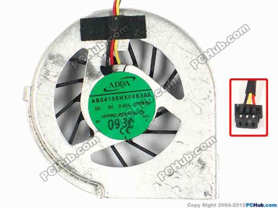 86952 ADDA AB04105HX06B300 Cooling Fan  0PIM00, w30x3x3, 5V 0.40A, Bare fan ADDA AB04105HX06B300 Cooling Fan
