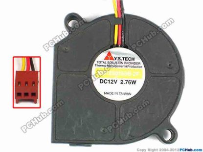 86954 Y.S TECH BD1250159B-2F Server - Blower Fan bw51x51x15, w150x3x3, 12V 2.76W Y.S TECH BD1250159B-2F Server - Blower Fan 