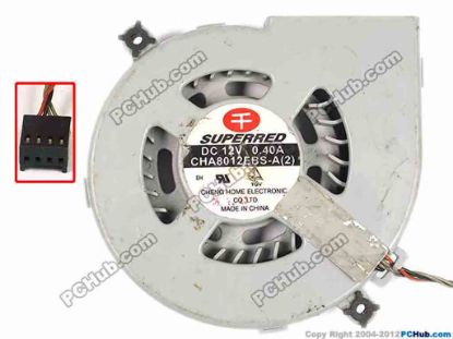 86955 Superred CHA8012EBS-A Server - Blower Fan  2, bw86x80x18, w80x4x4, 12V 0.40A Superred CHA8012EBS-A Server - Blower Fan 