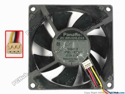 86958 Panasonic FBL08A12L Server - Square Fan 9K08AD-1DS, sq80x80x25, w325x3x3, 12V 0.09A Panasonic FBL08A12L Server - Square Fan 