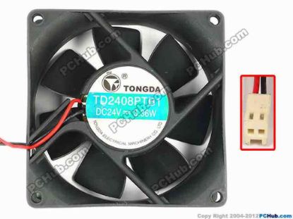 86960 Other Brands Tongda Electrical Server - Square Fan TD2408PTB1, sq80x80x25, w120x2x2, 24V 3.36W Other Brands Tongda Electrical Server - Square Fan 